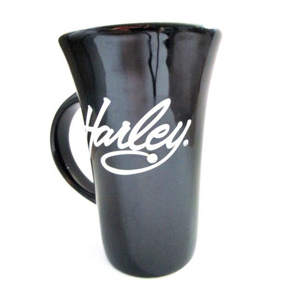 Harley Davidson Motorcycles Black Coffee Mug Cup ceramic shiny applique 2011 - Picture 2 of 8